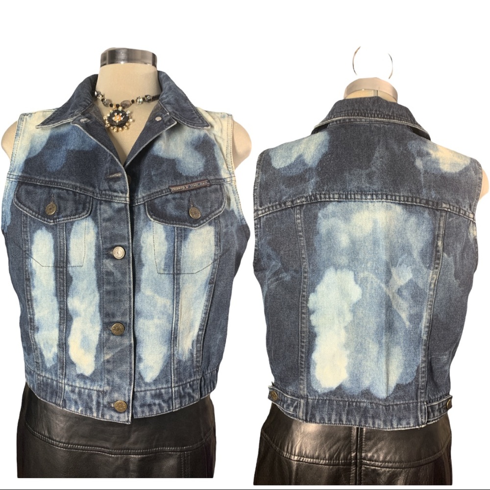 Pronto Blue Jean Jacket Vest Size M